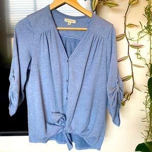 Max Studio cornflower linen-like shirt size M blue